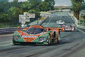 1991 Le Mans, Mazda 787B - Le Mans Art print from a motorsport painting by Michael Turner