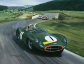 Stirling Moss, Aston Martin, 1958 Nurburgring 1000 kms - Motorsport Art Print by Michael Turner