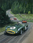 1957 Nurburgring 1000kms, Tony Brooks, Aston Martin DBR1 - Motorsport Art Print by Michael Turner