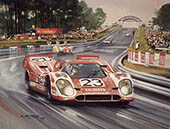 1970 Le Mans, Porsche 917 - Motorsport Art Print by Michael Turner
