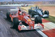 F1 Grand Prix cards from motorsport paintings by Michael Turner