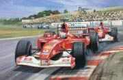 F1 Grand Prix cards from motorsport paintings by Michael Turner