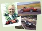 Mike Hawthorn, Jaguar D type, 1955 Dundrod TT - Classic motorsport art print by Graham Turner