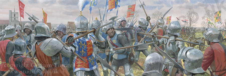 Detail from The Second Battle of St. Albans - Original Wars of the Roses Painting by Graham Turner