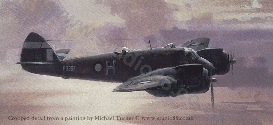 Detail from Bristol Beaufighter original aviation painting by Michael Turner