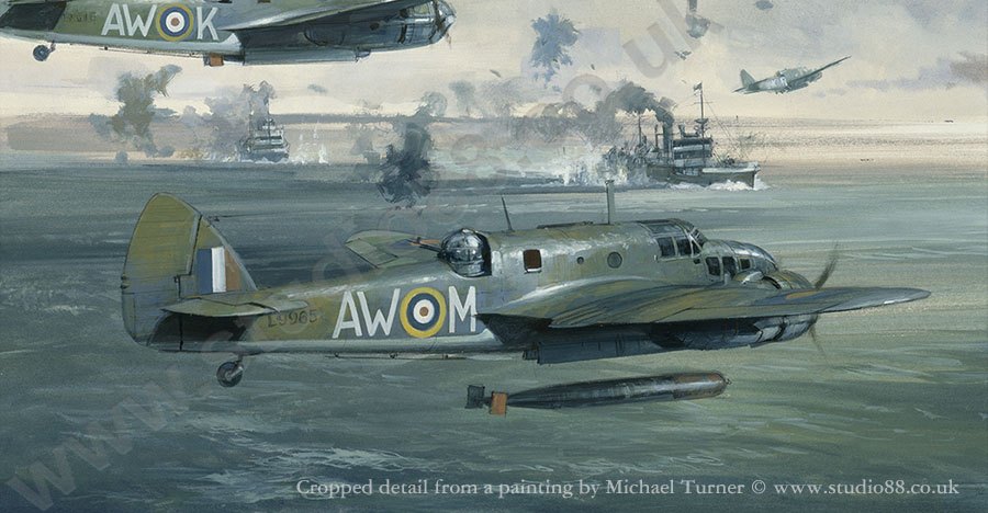 Bristol Beaufort - detail from an original aviation painting by Michael Turner