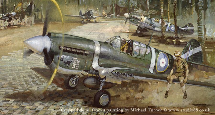 Detail from Pacific Kittyhawks - Curtiss Kittyhawk original painting by Michael Turner