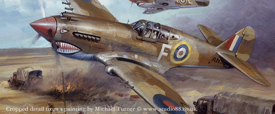 Detail from Desert Action - Curtiss Tomahawk original painting by Michael Turner