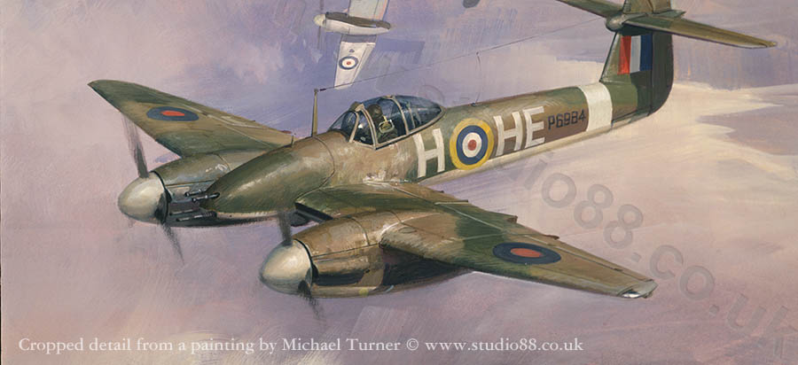 Detail from Westland Whirlwind original aviation painting by Michael Turner