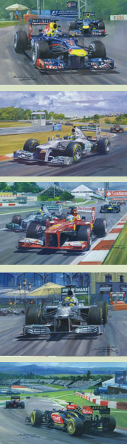 2013 F1 Grand Prix Cards - Vettel, Hamilton, alonso, Rosberg and Raikkonen