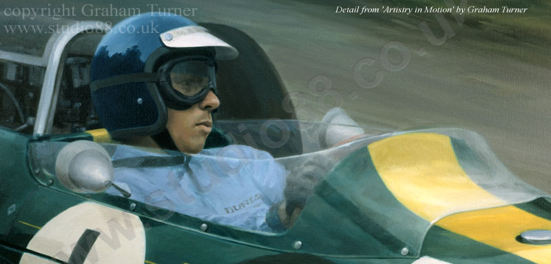 Detail from Artistry in Motion - Jim Clark print by Graham Turner