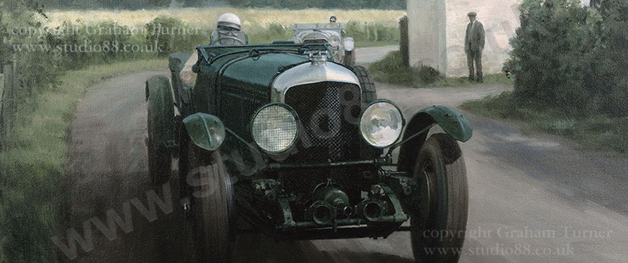 Detail from print of 1930 Le Mans Bentley