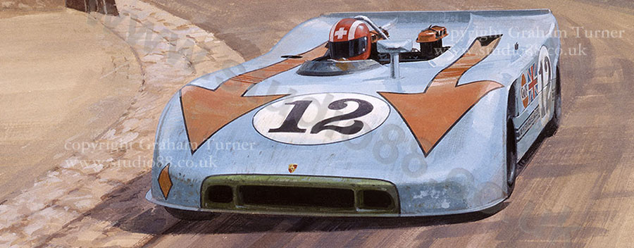 Detail from print of Siffert, Porsche 908, 1970 Targa Florio