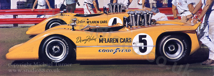 Detail from print of Can Am McLaren by Michael Turner