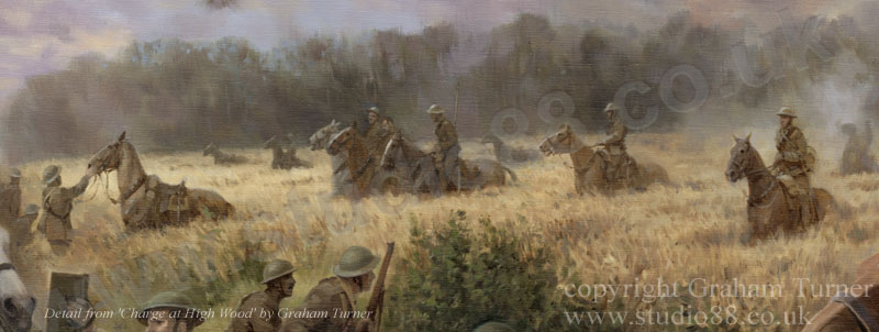 'The Charge at High Wood' - detail from an oil painting by Graham Turner