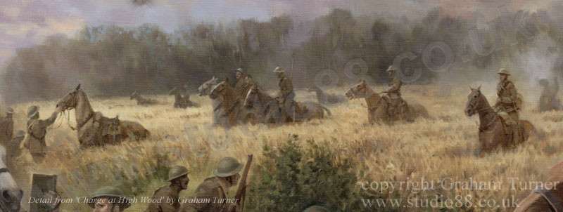 'The Charge at High Wood' - detail from an oil painting by Graham Turner