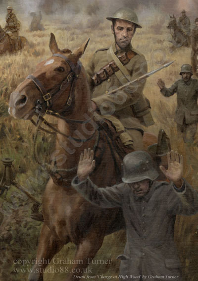 'The Charge at High Wood' - detail from an oil painting by Graham Turner