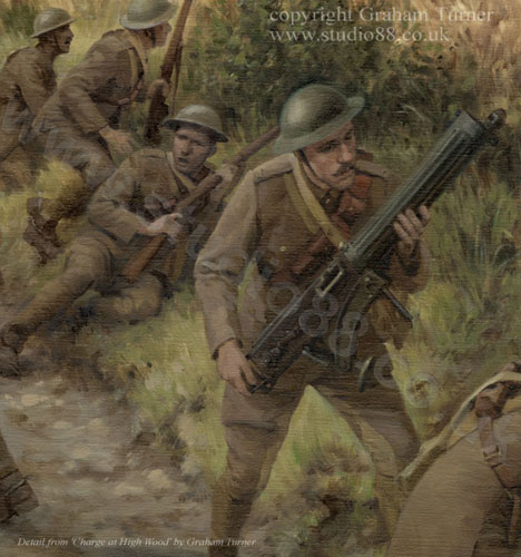 'The Charge at High Wood' - detail from an oil painting by Graham Turner