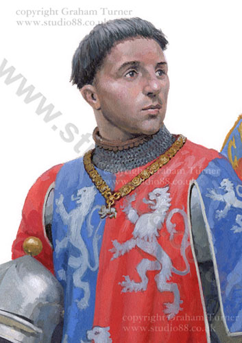 Detail from Sir William Herbert, Earl of Pembroke - painting by Graham Turner