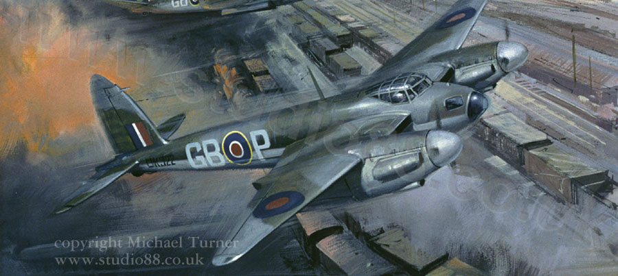 Detail from Mosquito Sting - Aviation print from painting by Michael Turner
