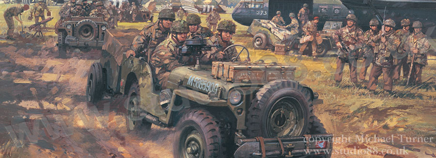 Detail from Operation Market Garden - print from a painting by Michael Turner