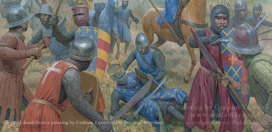 Detail from a painting by Graham Turner from Osprey book Bouvines 1214