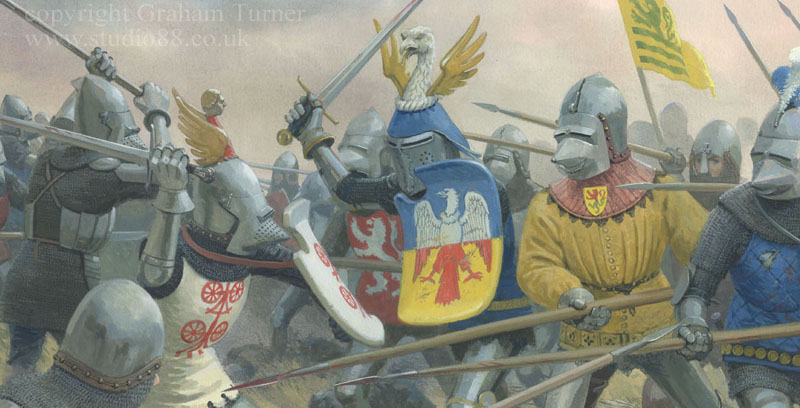 Detail from painting of the Battle of Castagnaro by Graham Turner