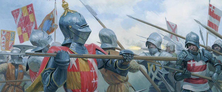 Detail from a painting by Graham Turner from Osprey book Stoke Field 1487