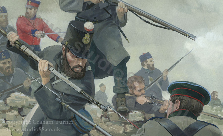 Detail from a painting of the Battle of Inkerman by Graham Turner