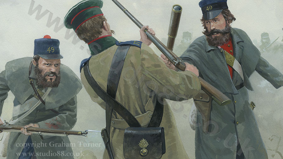 Detail from a painting of the Battle of Inkerman by Graham Turner