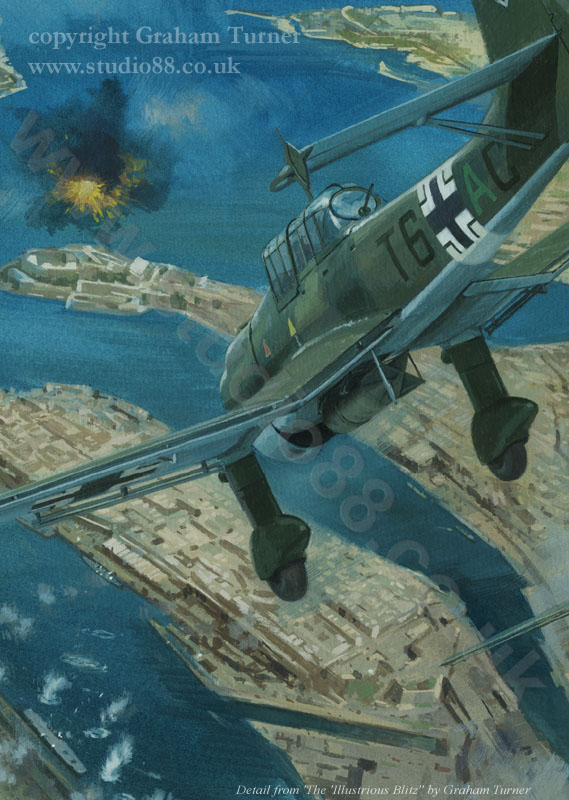 Detail from The 'Illustrious Blitz' - painting by Graham Turner