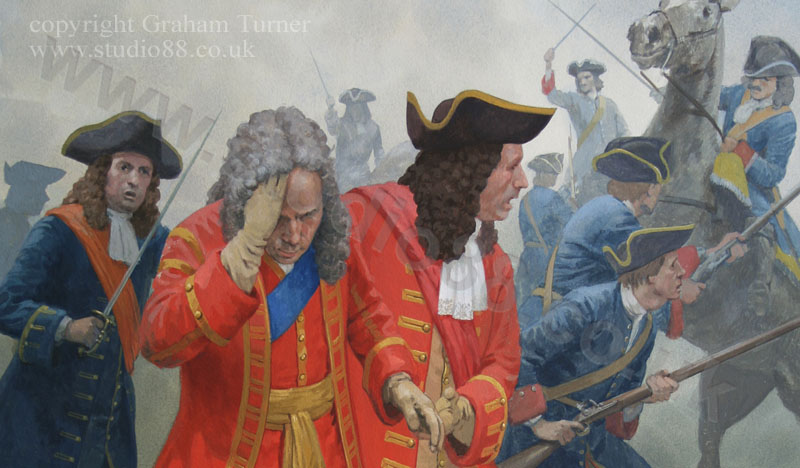 Detail from the Duke of Marlborough at the Battle of Ramillies - original painting by Graham Turner