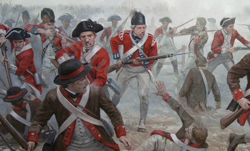Detail from The Battle of Princeton - Original Painting by Graham Turner