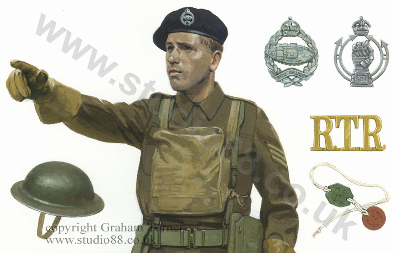 Royal Tank Regiment crewman, 1940 - detail from a painting by Graham Turner