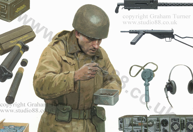 Tank Crewman in North-West Europe, winter 1944/45 - detail from a painting by Graham Turner