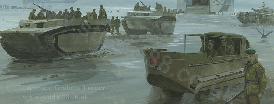 Detail from an original painting by Graham Turner from the Osprey book Walcheren 1944