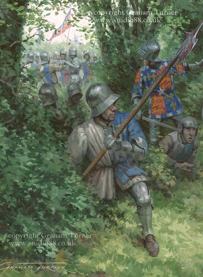 John Beaufort, Marquis of Dorset, at the Battle of Tewkesbury, 1471 - Detail from a painting by Graham Turner