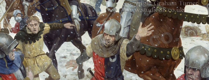 Detail from Towton, the Rout - painting by Graham Turner