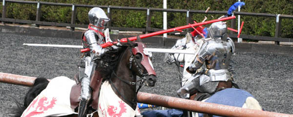 Graham Turner jousts at the Royal Armouries