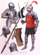 15th Century tournament armour - painting by Graham Turner from Osprey English Medieval Knight book