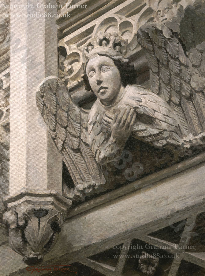 Angel at Ewelme - Original Painting by Graham Turner 
