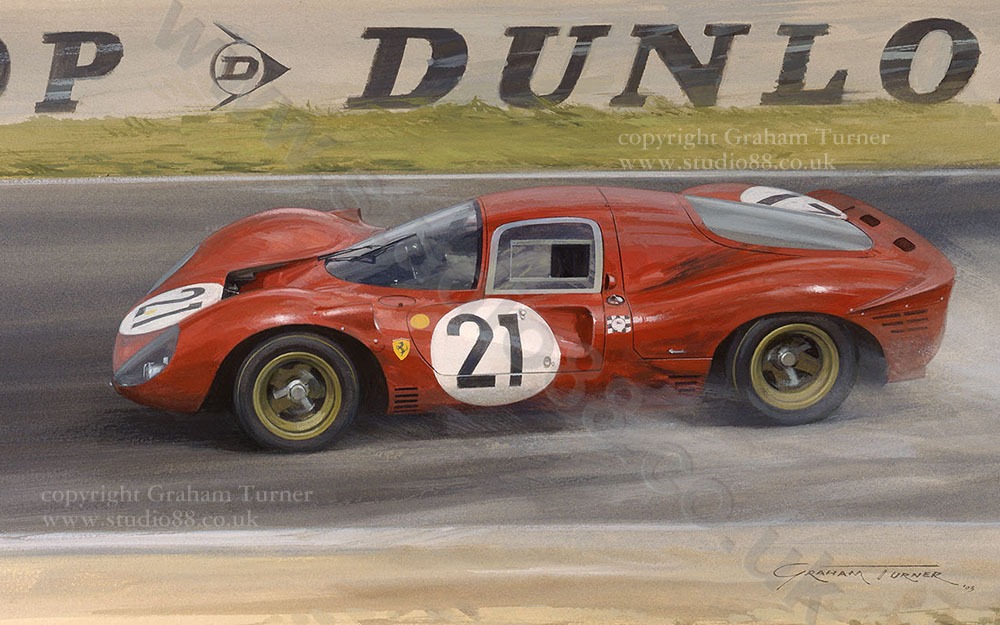 1967 Le Mans Ferrari - Gicle Print by Graham Turner