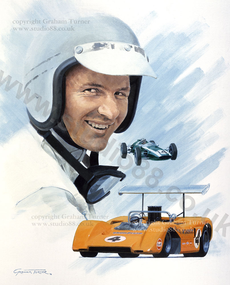 Bruce McLaren Portrait - Gicle Print by Graham Turner