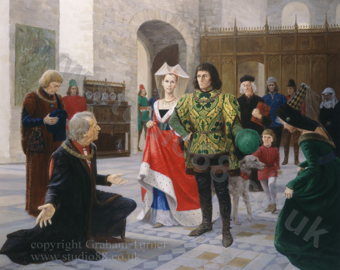 Richard, Duke of Gloucester at Middleham castle greeting cards