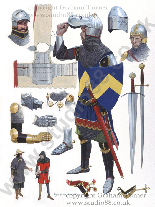 English Knight c.1350 - Original Painting