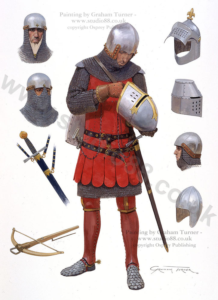 Early 14th Century Condottiere Armour - Original Painting