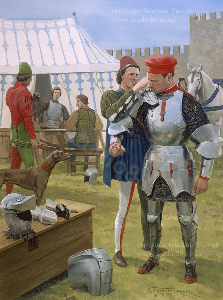 Condottiere Arming - Original Painting by Graham Turner 
