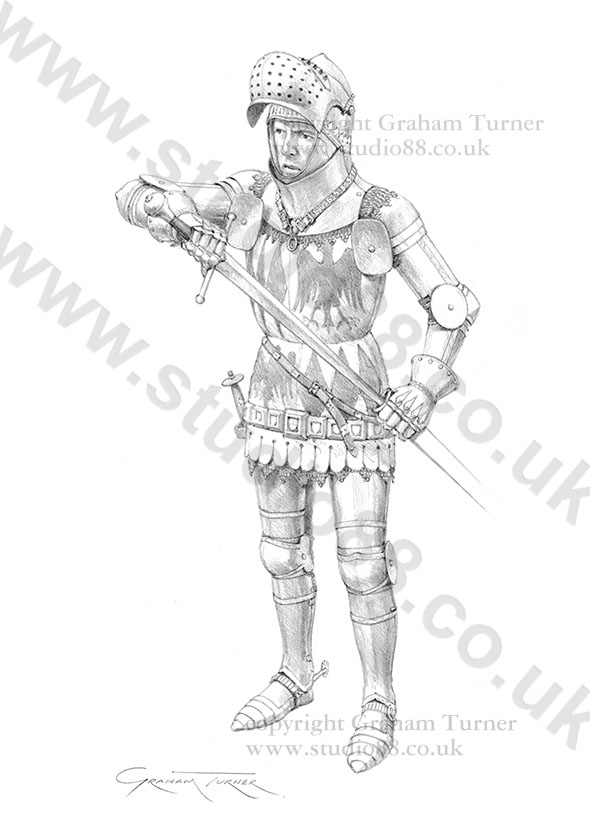 Thomas Montagu, Earl of Salisbury c.1415 - Original Drawing by Graham Turner