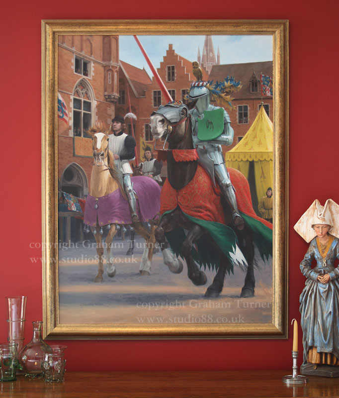 Pas d'armes de l'Arbre d'Or - Bruges 1468 - Jousting Painting by Graham Turner