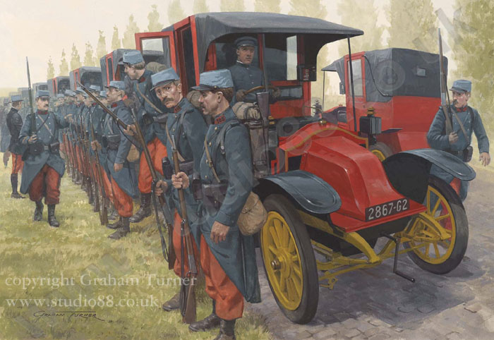 Taxis at the battle of the Marne, 1914